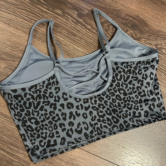 PINK Victoria's Secret Gray and Black Leopard Sports Bra - Picture 3 of 9
